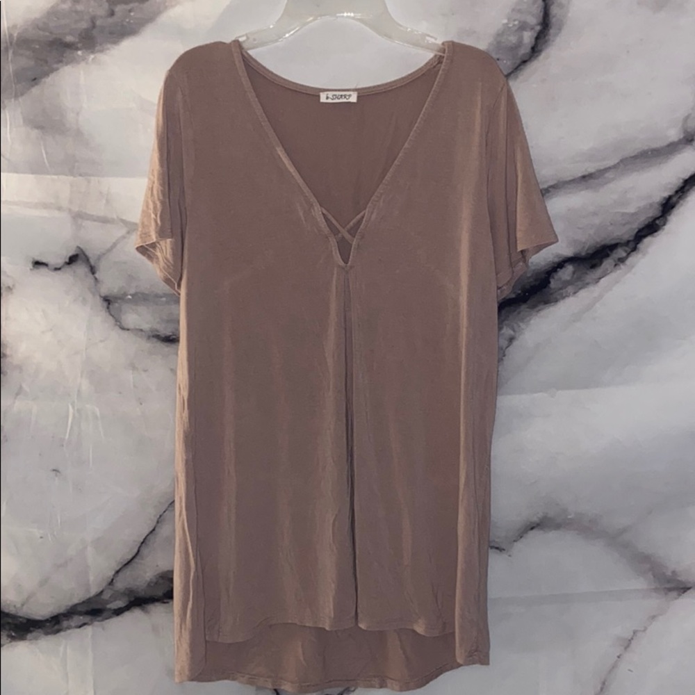 Tan t-shirt top